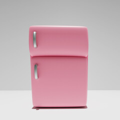 3d cute fridge. Pink refrigerator