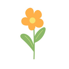 Spring flower growing. Simple vector illustration in cartoom style. Icon on white