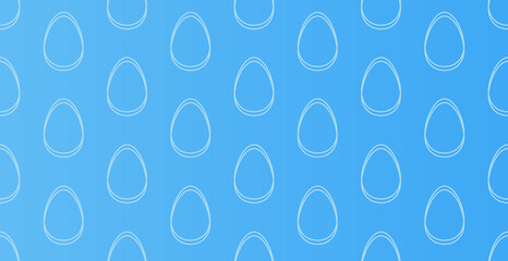 Easter wrapping paper design with eggs - seamless background. Lines with Easter eggs on a blue background. Happy Easter concept.