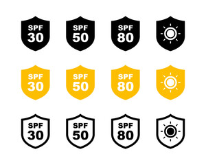 Sun protection icon set vector