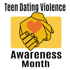 Teen Dating Violence Awareness Month, Idea for poster, banner, flyer or postcard
