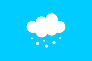Snowy cloud at winter vector icon. Snow weather symbol