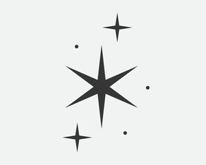 Stars vector icon. Abstract star symbol black and white. Galaxy collection sign.