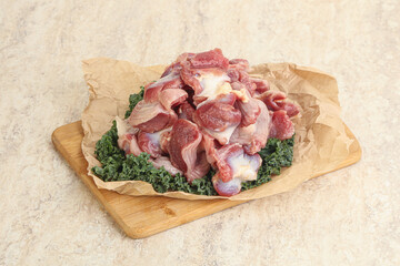 Raw chicken stomach for cooking