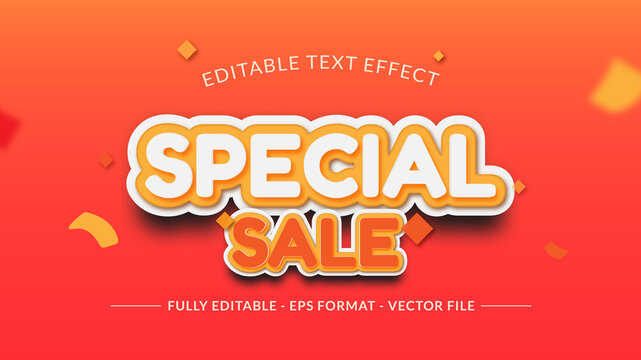 Special Sale Text Effect with Falling Confetti