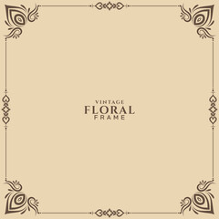 Decorative Vintage floral frame background design