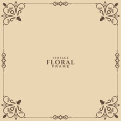 Ethnic Vintage floral frame classic background design