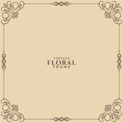 Decorative Vintage floral frame background design