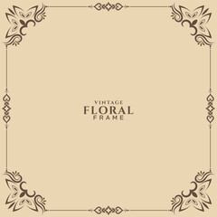 Beautiful Vintage floral frame background design