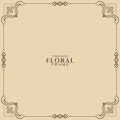 Vintage elegant floral frame background design