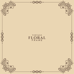 Decorative Vintage floral frame background design