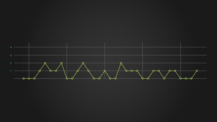 Outline statistics graph, exchange, stock market, stock exchange.  Dark background. Vector stock illustration.