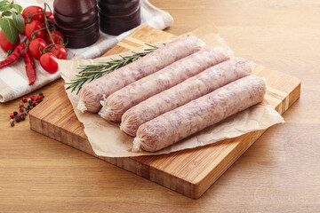 Raw pork sausages for grill
