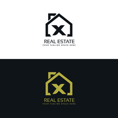 Real Estate X initials logo, Property and Construction X Logo design Vector, colorful homes logo concept Real estate service, construction, Growth house, home logo concept