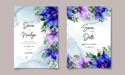 Wedding invitation with beautiful floral decoration