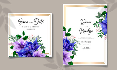 Wedding invitation with beautiful floral decoration