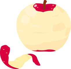 丸ごと皮を剥いたリンゴ
