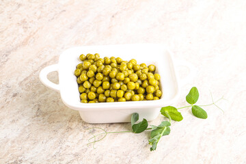 Marinated Green peas in the bowl