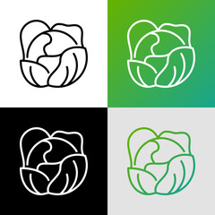 Cabbage thin line icon. Vegetable, ingredient for salad. Healthy organic food. Vector illustration.