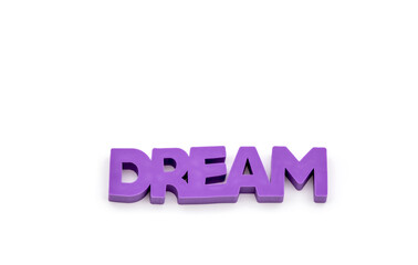 purple text DREAM on white background