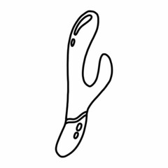 Vibrator vector illustration. Doodle style. Sex toy. Toy for adults.