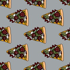 Pizza seamless pattern for fabrics and textiles and packaging and gifts and cards and linens and kids and wrapping paper
