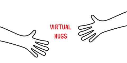 Virtual hugs simple abstract illustration