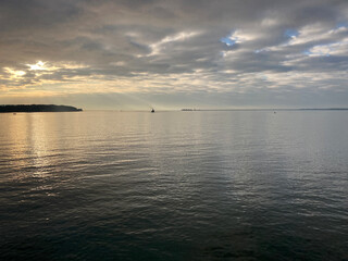 Sunset over the water at Lymington River