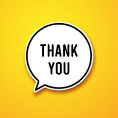 Thank you speech bubble illustration