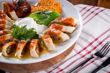 Turkish Food Beyti Kebap with yoghurt