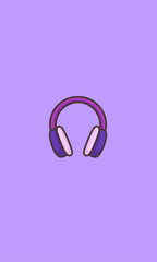 illustration of a purple headphone