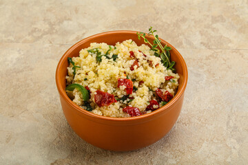 Vegetarian uisine - couscous with vegetables