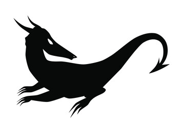 logo black and white dragon with horns