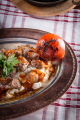 turkish kebap eggplant with yoghurt