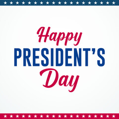 happy president's day modern creative banner, sign, design concept, social media post, template with blue and red color on an american abstract background 