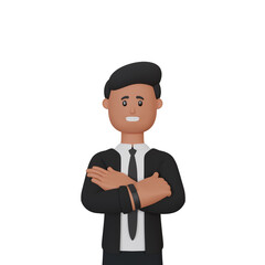 3d rendering businessman folding hand