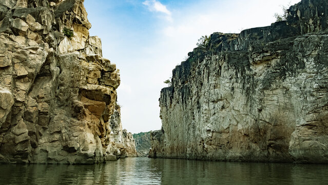 Marble rocks of Famous BhedaGhat in Jabalpur (Madhya Pradesh, INDIA)