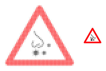 Nasal infection warning halftone dotted icon. Nasal infection warning vector icon mosaic is designed from halftone pattern which contains circle elements.