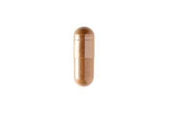 Closeup of the capsule. Isolated pill