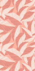 Elegant seamless pattern with delicate leaves. Vector Hand drawn floral background.