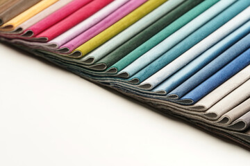 Fototapeta premium Colorful fabric samples. Fabric texture background