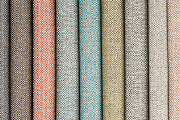 Colorful fabric samples. Fabric texture background