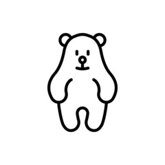Cartoon polar bear thin line icon. Modern vector illustration.