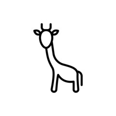 Cute and funny giraffe thin line icon. Modern vector illustration.