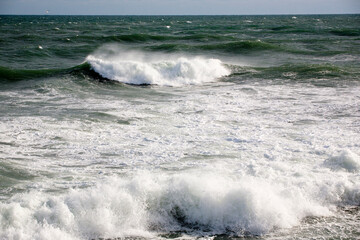 wave breaking on the beach