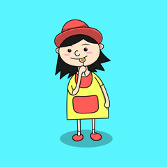 Children eat candy icon vector illustration