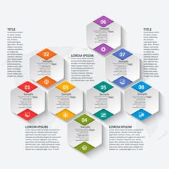 Abstract 3D Paper Infographics. Business template .Vector illustration