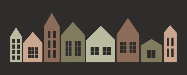 Silhouette of houses
