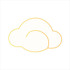 Japanese cloud in chinese style with gold stroke isolated on white background, lunar new year element