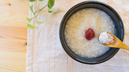 梅干しのお粥 ”Japanese Rice porridge